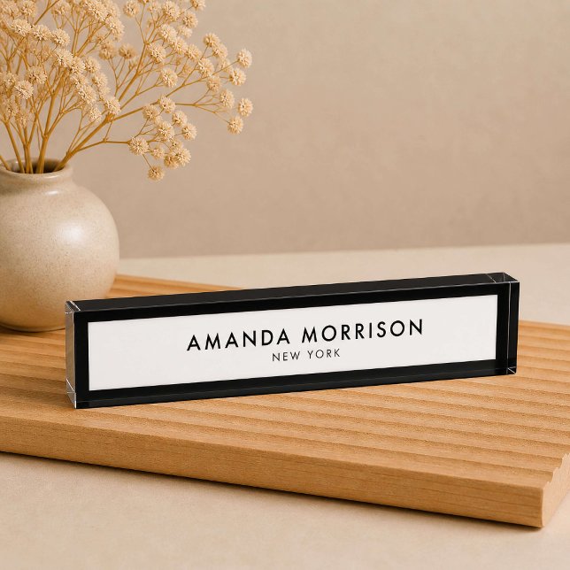 Minimalist Luxury Black/White Nameplate (Creator Uploaded)