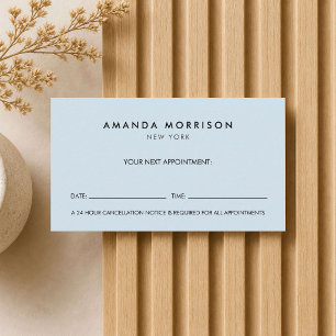 Minimalist Luxury Blue Appointment Business Card