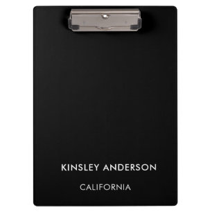 Minimalist Luxury Boutique Black and White Clipboard