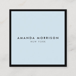 Minimalist Luxury Boutique Black/Blue Square Business Card