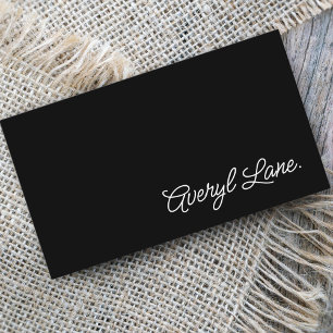 Minimalist Luxury Boutique Black Elegant Script Business Card