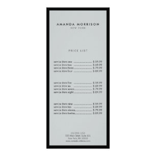 Minimalist Luxury Boutique Black/Grey Rack Card