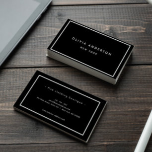 Minimalist Luxury Boutique Black/Ivory  Business C Card