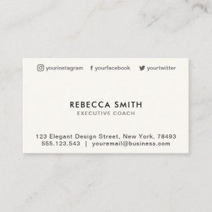 Minimalist Luxury Boutique Black/Ivory Business Card