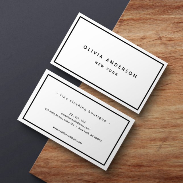 Minimalist Luxury Boutique Black/Ivory  Business Card (Creator Uploaded)