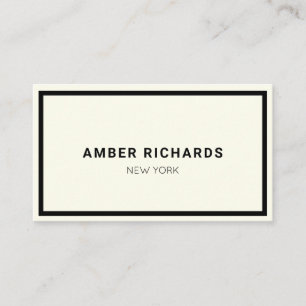 Minimalist Luxury Boutique Black/Ivory Business Card
