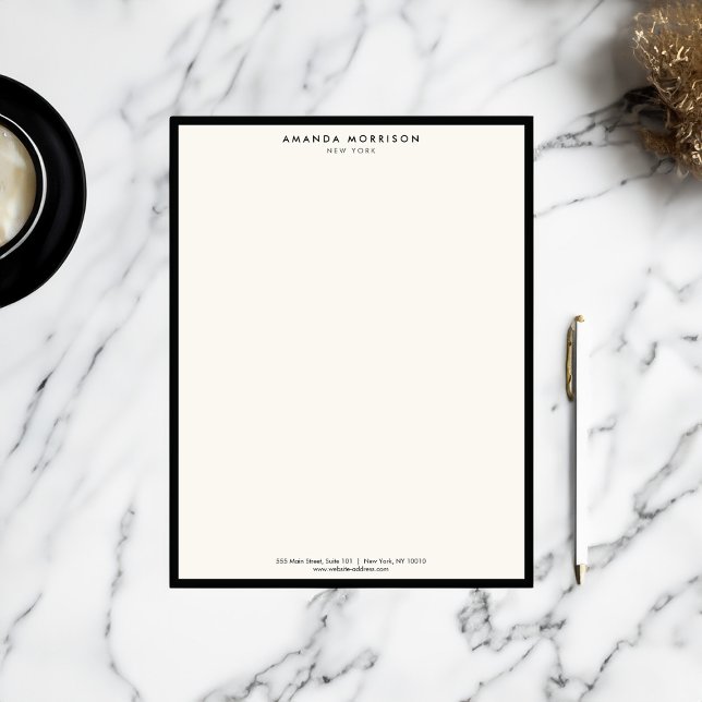 Minimalist Luxury Boutique Black/Ivory Letterhead Template (Creator Uploaded)