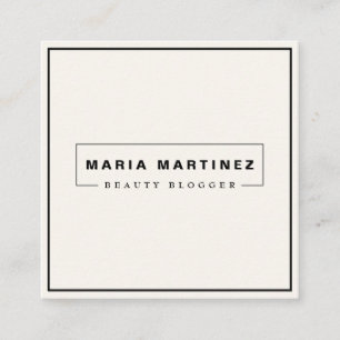 Minimalist Luxury Boutique Black/Ivory Square Busi Business Card