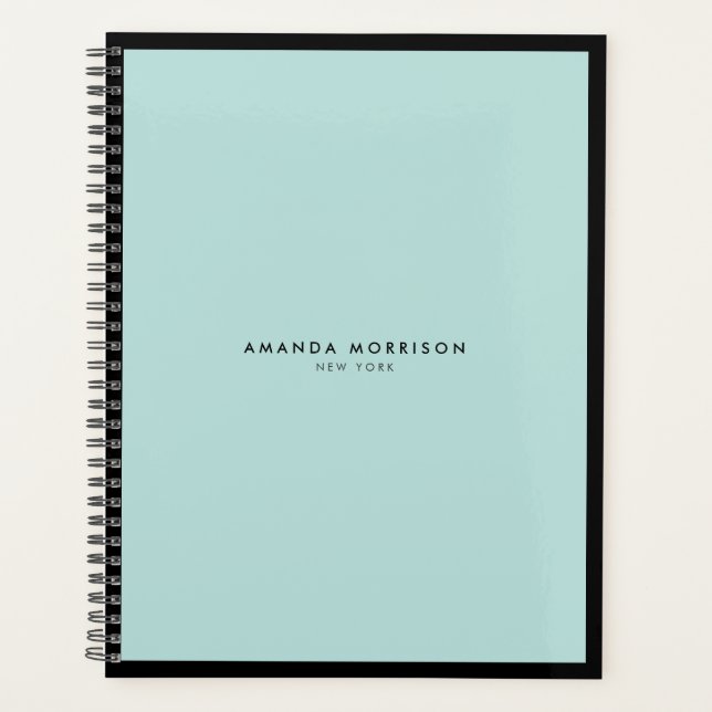 Minimalist Luxury Boutique Black/Mint Appointment Planner (Front)