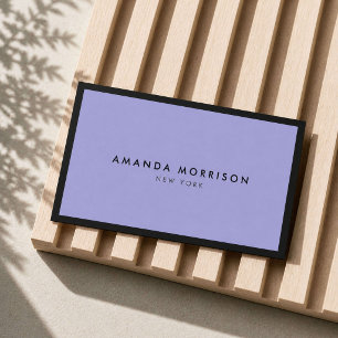 Minimalist Luxury Boutique Black/Periwinkle Business Card