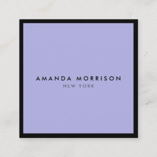 Minimalist Luxury Boutique Black/Periwinkle Square Business Card