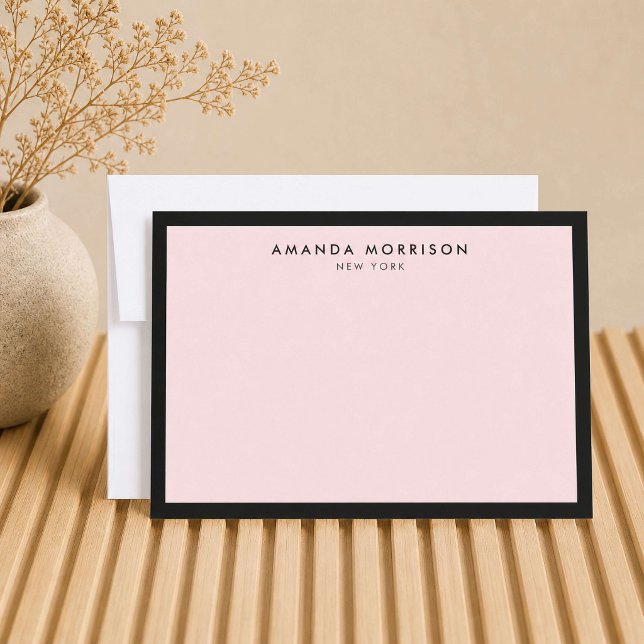 Minimalist Luxury Boutique Black/Pink Note Card (Creator Uploaded)