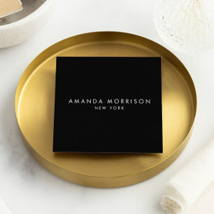 Minimalist Luxury Boutique Black Square Business Card