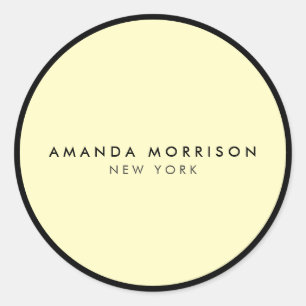 Minimalist Luxury Boutique Black/Yellow Classic Round Sticker