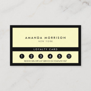 Minimalist Luxury Boutique Black/Yellow Loyalty Business Card