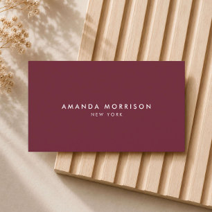 Minimalist Luxury Boutique Deep Burgundy Red Business Card