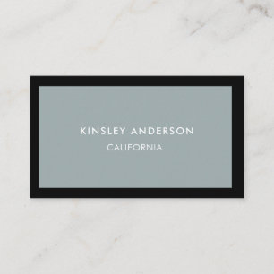 Minimalist Luxury Boutique Dusty Blue & Black Business Card