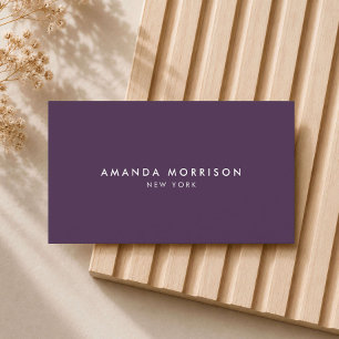 Minimalist Luxury Boutique Eggplant Purple Business Card