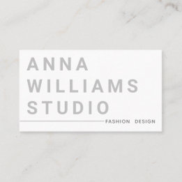 Minimalist Luxury Boutique Fashion Designer Grey Business Card