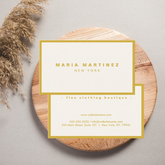 Minimalist Luxury Boutique Gold/Ivory Business Card (Creator Uploaded)