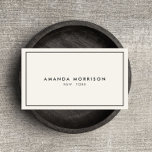 Minimalist Luxury Boutique Ivory/Black Business Card<br><div class="desc">An elegant and refined design elevates your name or business name through minimal and modern styling. The thin black border is grounded on an ivory background to give a luxury feel to this classic business card design template. © 1201AM CREATIVE</div>