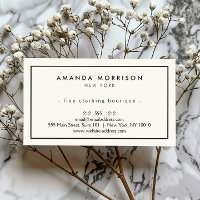 Minimalist Luxury Boutique Ivory/Black Single Side
