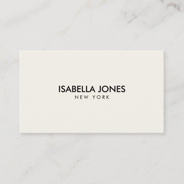Minimalist Luxury Boutique Ivory Business Card (Front)