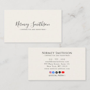 Minimalist Luxury Boutique Ivory Business Card