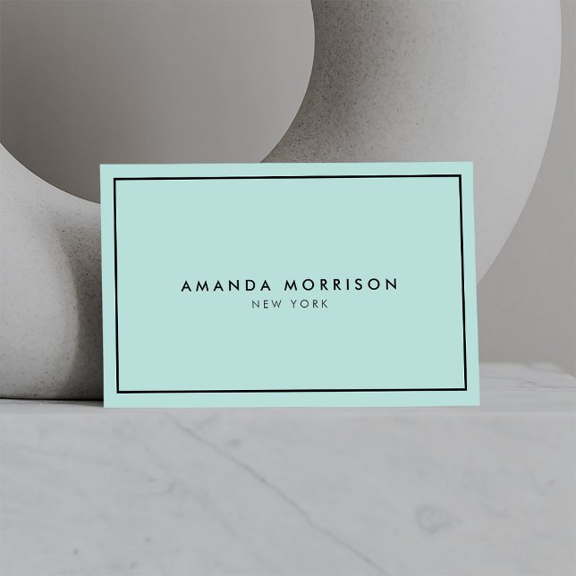 Minimalist Luxury Boutique Mint/Black Business Card (Creator Uploaded)