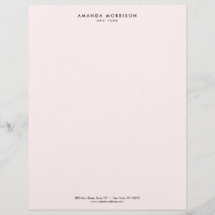Minimalist Luxury Boutique Pastel Pink Custom Letterhead