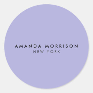 Minimalist Luxury Boutique Periwinkle Classic Round Sticker