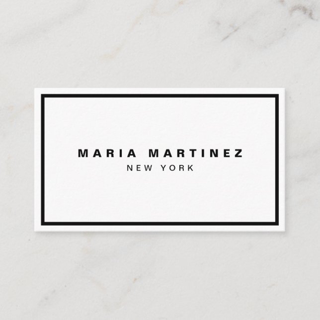 Minimalist Luxury Boutique White/Black Business Card (Front)