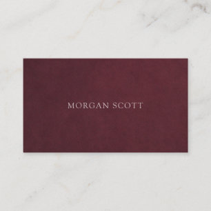 Minimalist Luxury Burgundy Suede Print Business Card