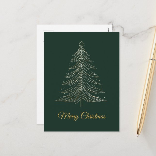 Minimalist Luxury Christmas Card (Front/Back In Situ)