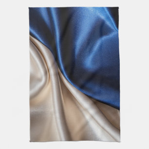 Minimalist Luxury: Cobalt Blue and Champagne Tea Towel