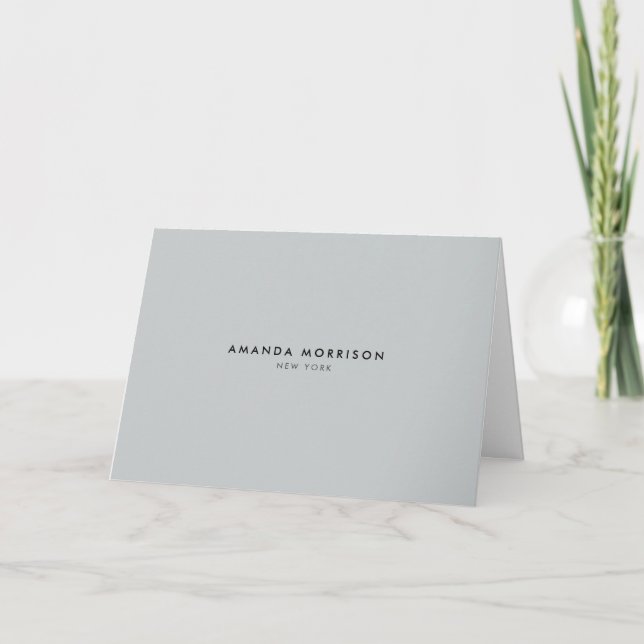 Minimalist Luxury Grey Blank Note Card (Front)
