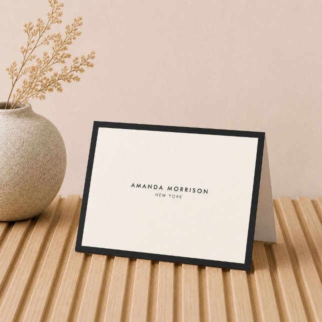 Minimalist Luxury Ivory Bordered Note Card (Creator Uploaded)