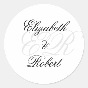 Minimalist Luxury Name Monogram Wedding Stickers