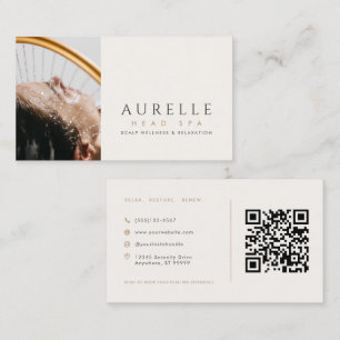 Minimalist Luxury Photo Head Spa Business Card