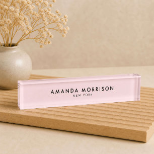 Minimalist Luxury Pink Nameplate