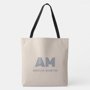 Minimalist Luxury Sand Beige Monogram Tote Bag