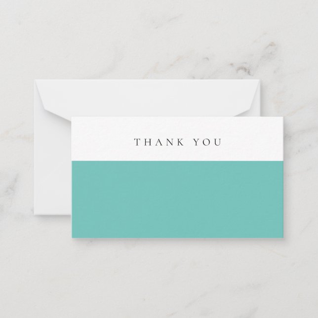 Minimalist Luxury Teal Modern Stationery Note Card (Front)