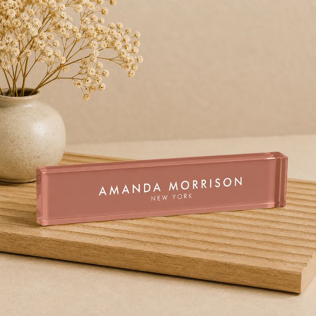 Minimalist Luxury Terracotta Rust Nameplate (Creator Uploaded)