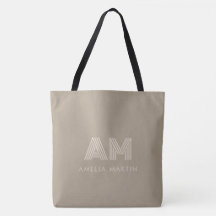 Minimalist Luxury Warm Taupe Monogram