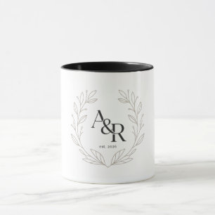 Minimalist Luxury Wedding Monogram Design Mug