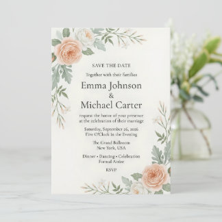 "Minimalist Luxury Wedding Save the Date" Date