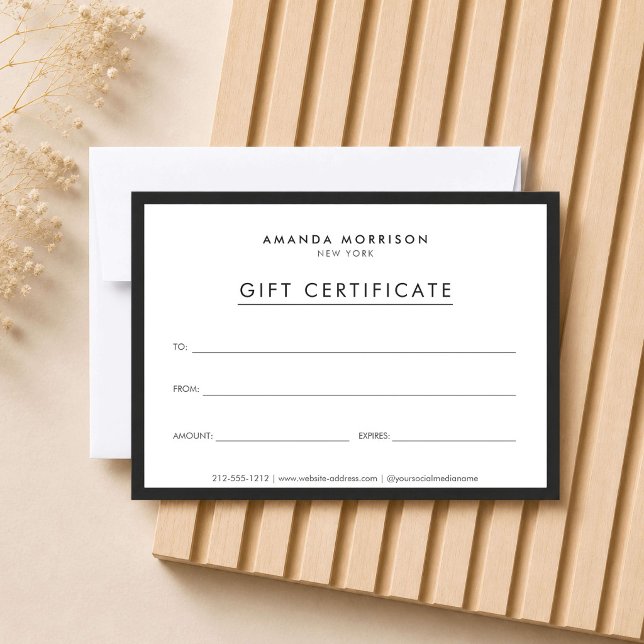 Minimalist Luxury White Gift Certificate (Creator Uploaded)