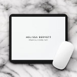 Minimalist Luxury White Mouse Pad<br><div class="desc">Elevate your workspace with a personalised mousepad that combines style and functionality. Crafted to reflect your unique personality, this mousepad features your name prominently displayed in bold, geometric sans serif font, making it a standout piece on any desk. Beneath your name, you have the freedom to add a customised text...</div>