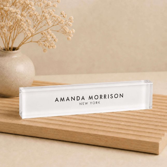 Minimalist Luxury White Nameplate (Creator Uploaded)