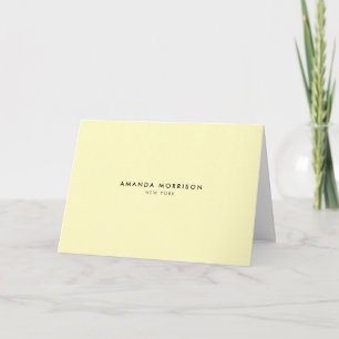 Minimalist Luxury Yellow Blank Note Card